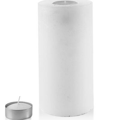 CANDLE LANTERN CYLINDER 120X240 RUSTIC white