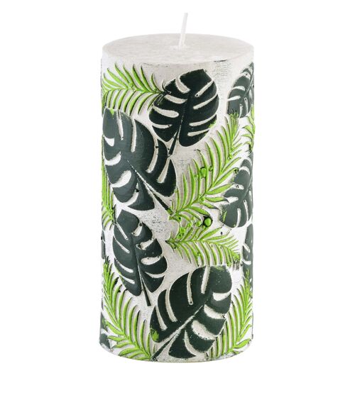 CANDLE cylinder 65X140 CONGO WHITE GREEN
