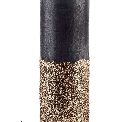 CANDLE LANTERN CYLINDER 120X360 DIAMOND BLACK GOLD CRYSTALS