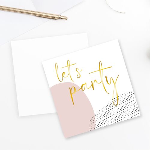 Let's Party Card - Gold Foiled