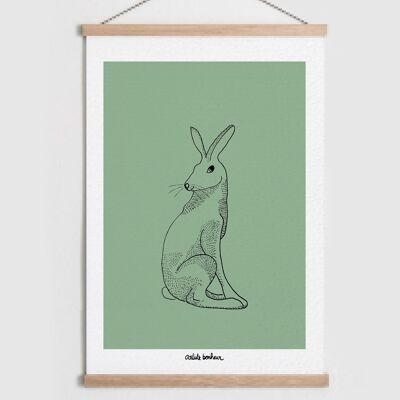 Poster | The Hare | Decoration | Customizable | forest animals | Child poster | Baby poster | Bedroom Decoration | Home decoration