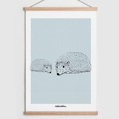Poster | Hedgehogs | Decoration | forest animals | Child poster | Baby poster | Bedroom Decoration | Home decoration