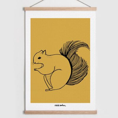 Plakat | Eichhörnchen | Dekoration | Anpassbar | Waldtiere | Kinderposter | Baby-Plakat | Schlafzimmerdekoration | Haus Dekoration