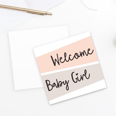 Carte de bienvenue bébé fille