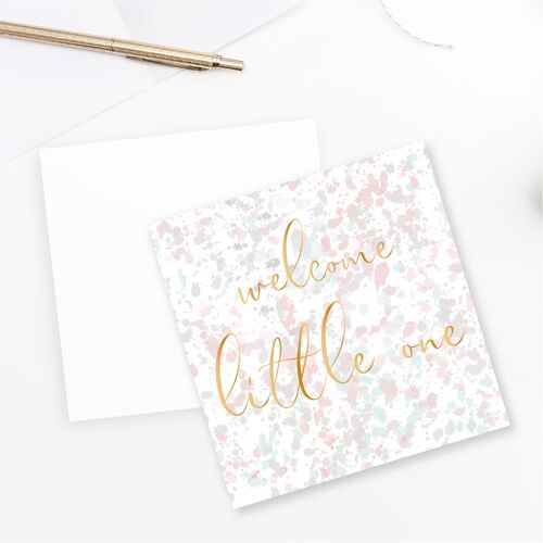Welcome little one Card - Gold Foiled