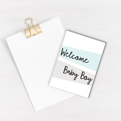 Carte de bienvenue bébé garçon