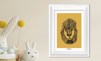 Affiche | Le Lion | Décoration | Personnalisable  | animaux savane  | Affiche enfant | Affiche bébé | Décoration Chambre | Décoration maison 5