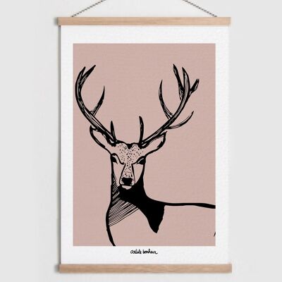 Affiche | Le Cerf | Décoration | Personnalisable | Animaux forêt  | Affiche enfant | Affiche bébé | Décoration Chambre | Décoration maison