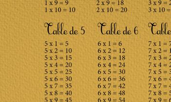 Affiche | Table de multiplication | Les Poules | Mathématique | Educatif  | Animaux ferme 8