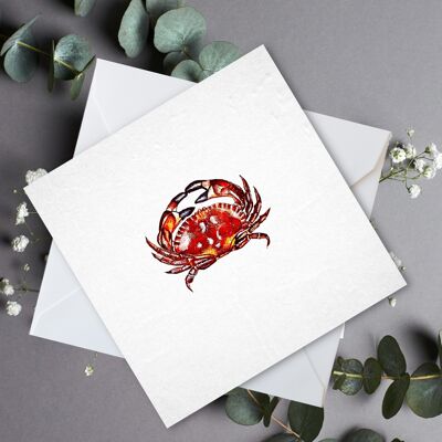 Carte aquarelle de crabe