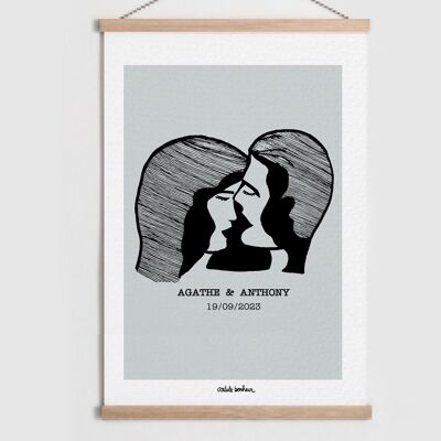 Karte Poster | Heirat oder Heiratsantrag "Hochzeitstermine" | Anpassbar