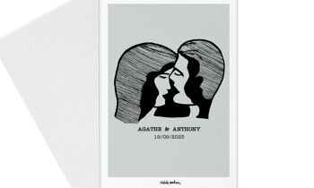 Carte Affiche |  Mariage ou demande en mariage "Dates de mariage" | Personnalisable 3