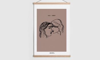 Carte Affiche |  Mariage ou demande en mariage "Les deux amoureuses" | LGBT | Lesbienne & gay | Personnalisable 3
