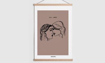 Carte Affiche |  Mariage ou demande en mariage "Les deux amoureuses" | LGBT | Lesbienne & gay | Personnalisable 6