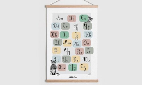 Affiche | Alphabet abécédaire | Le Loup | Animaux Forêt  | Apprentissage  | éducatif  | Affiche enfant | Affiche bébé | Décoration Chambre | Décoration maison