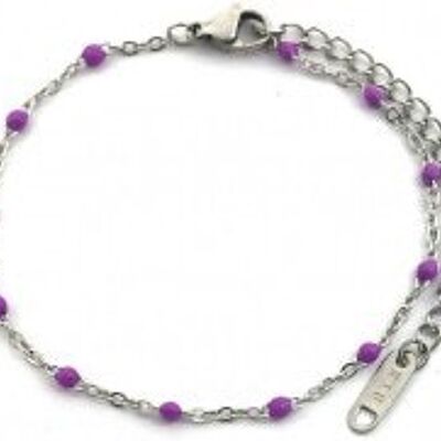 G-F18.1 B064-027S S. Bracciale in Acciaio Dots Viola