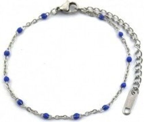 G-F4.4 B064-027S S. Steel Bracelet Dots Blue