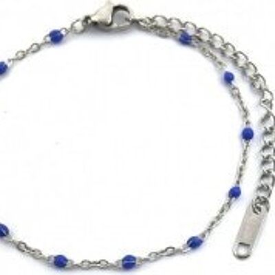 G-F4.4 B064-027S S. Steel Bracelet Dots Blue
