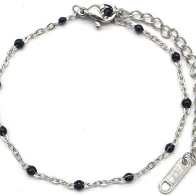 G-F6.4 B064-027S S. Bracciale in acciaio Dots Black