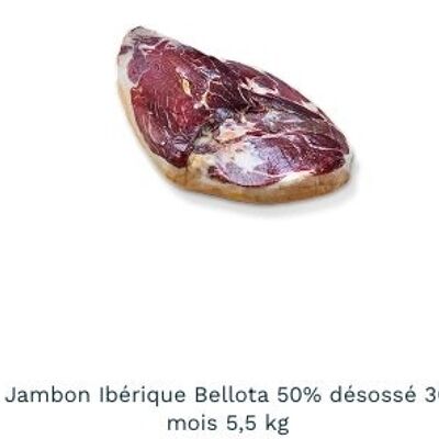 Jambon Ibérique Bellota 50% désossé 36 mois 5,8kg Jamones de Juviles sans nitrite sans gluten