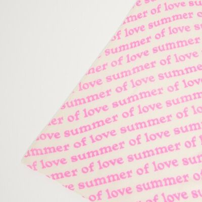 Pañuelo UNI 7 Cachemir ancho con estampado fucsia "SUMMER OF LOVE"