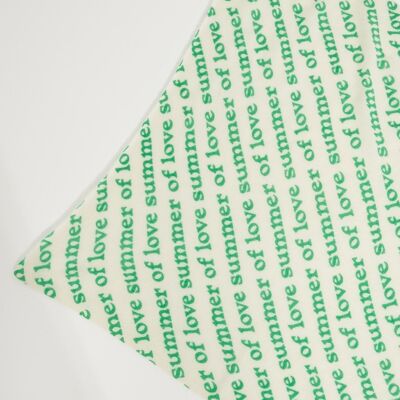 UNI 7 Off-gauge cashmere bandana with green "SUMMER OF LOVE" print