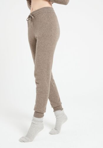 LILLY 11 Pantalon de survêtement en cachemire taupe 1