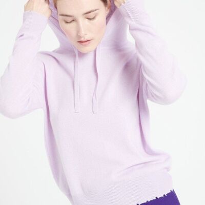 MIA 16 Cashmere hoodie with chiselled trim lilac