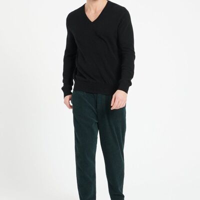 LUKE 1 Maglione scollo a V in cashmere nero