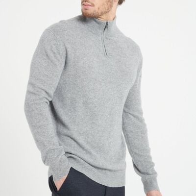 LUKE 4 Trucker sweater in light gray cashmere