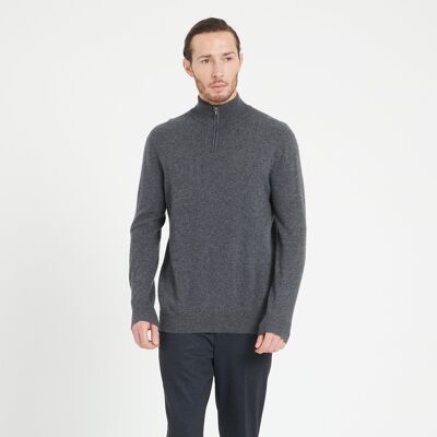LUKE 4 Charcoal gray cashmere troyer