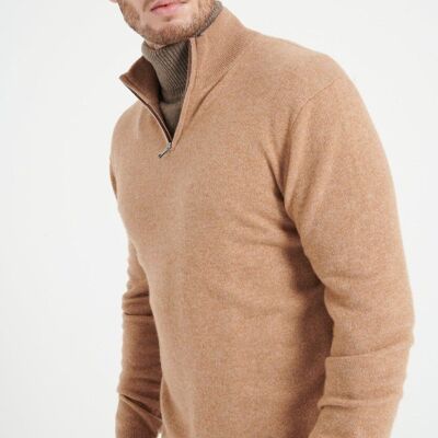 LUKE 4 Camel cashmere troyer