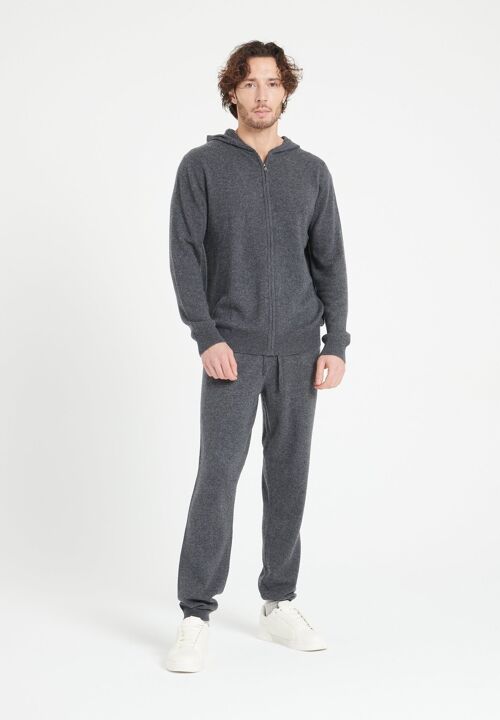 LUKE 6 Sweat à capuche zippé en cachemire gris anthracite