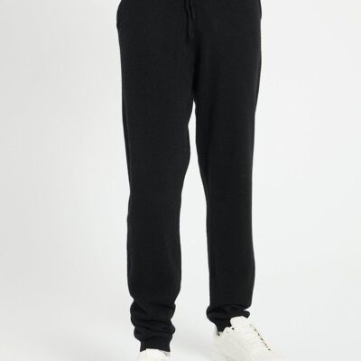 LUKE 7 Black cashmere track pants