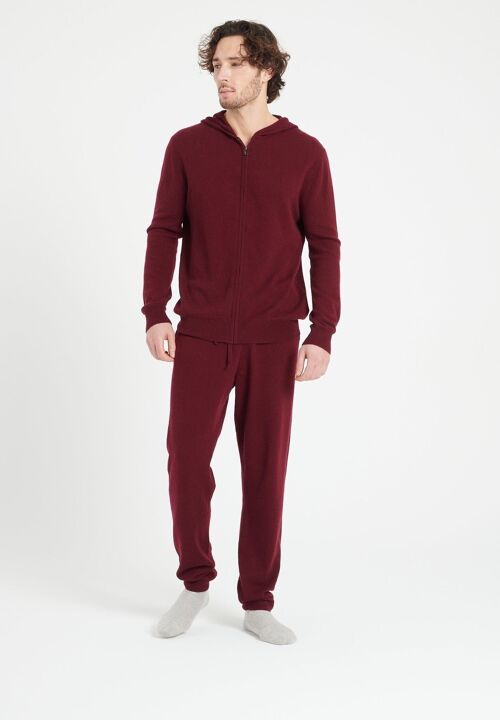 LUKE 7 Pantalon de survêtement en cachemire rouge bordeaux