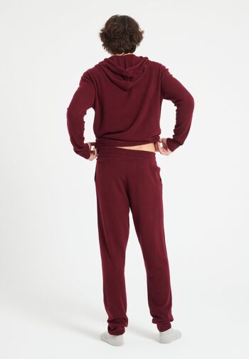 LUKE 7 Pantalon de survêtement en cachemire rouge bordeaux 3