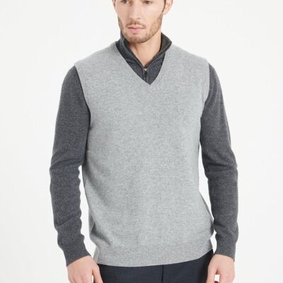 LUKE 9 Light gray cashmere vest