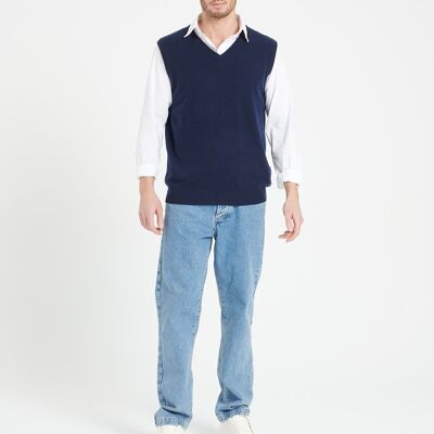 LUKE 9 Gilet sans manches en cachemire bleu marine