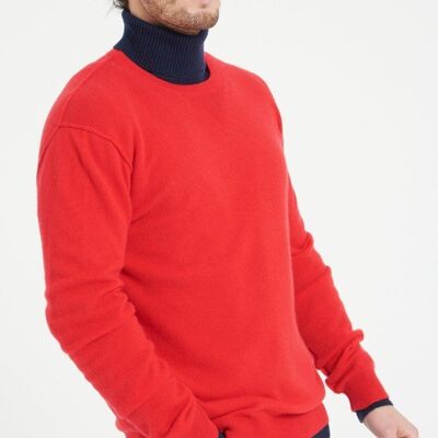 LUKE 12 Round neck sweater in red cashmere