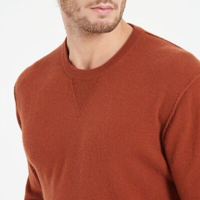 LUKE 12 Maglia girocollo in cashmere terracotta