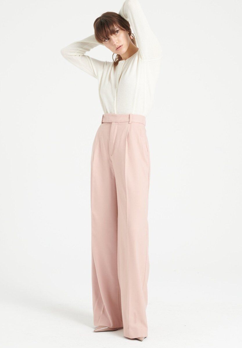 LILLY 4 Cárdigan ajustado de cuello redondo de cachemir blanco roto