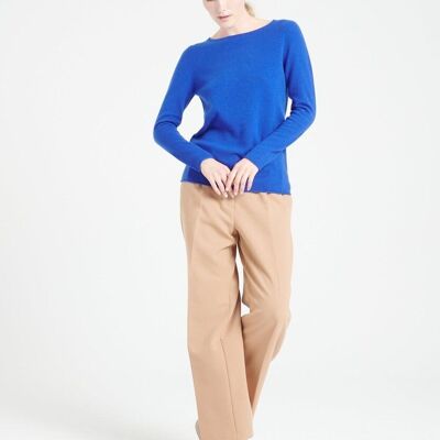 LILLY 5 Jersey cuello barco cashmere azul royal