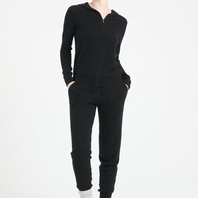 LILLY 8 Zipped cashmere hoodie black