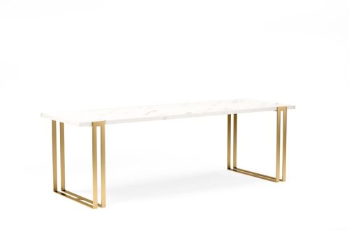 Brece Uitschuifbare Eettafel Goud, Wit 120-220 x 80 cm