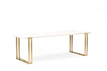 Table de salle à manger extensible Brece or, blanc 140-240 x 80 cm 1