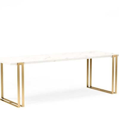 Brece Uitschuifbare Eettafel Goud, Wit 140-240 x 80 cm