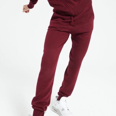 LILLY 11 Pantalone sportivo in cashmere rosso bordeaux