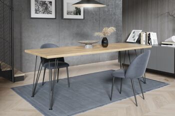 Thusy Table à Manger Extensible Chêne Doré, Marron 140-240 x 80 cm 2