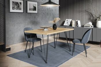 Thusy Table à Manger Extensible Chêne Doré, Marron 140-240 x 80 cm 3