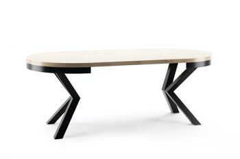 Marsanne Table à Manger Ronde à Rallonge Chêne Doré, Marron 120-196 cm 1